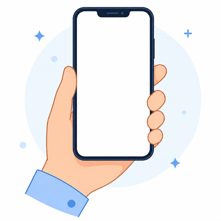 スマートフォンを手に持つイラスト